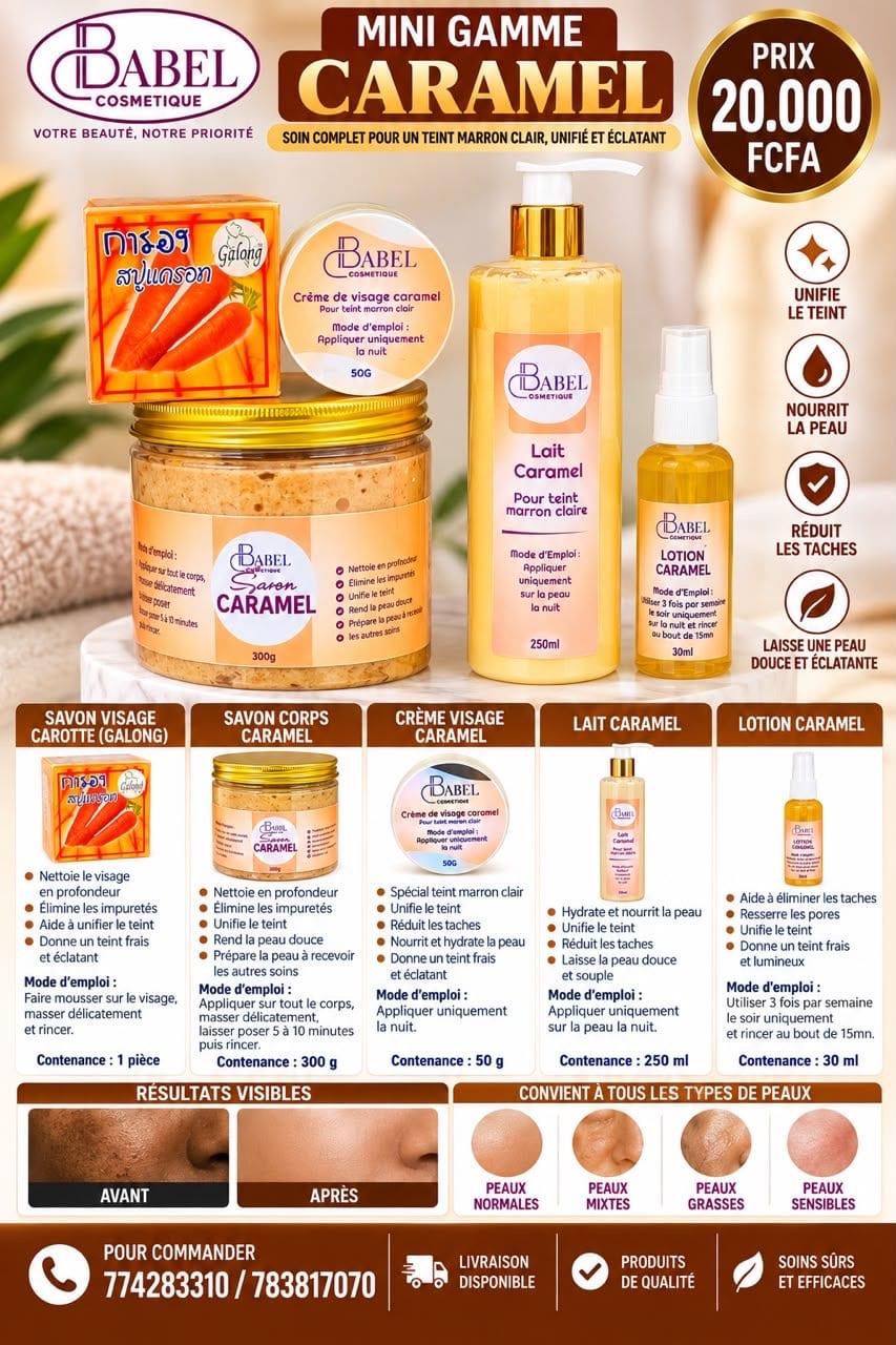 Mini gamme caramel – Babel Cosmétique