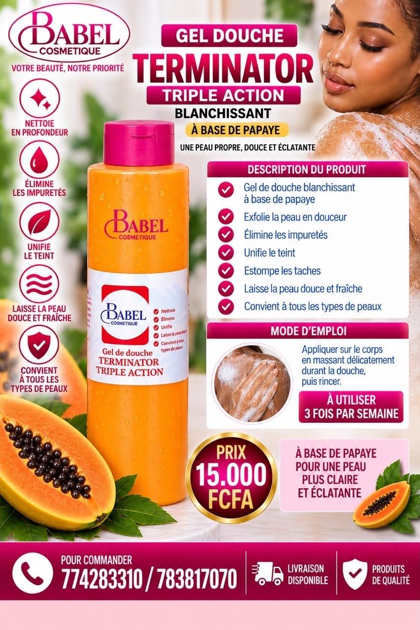 Gel douche Terminator triple action – Babel Cosmétique